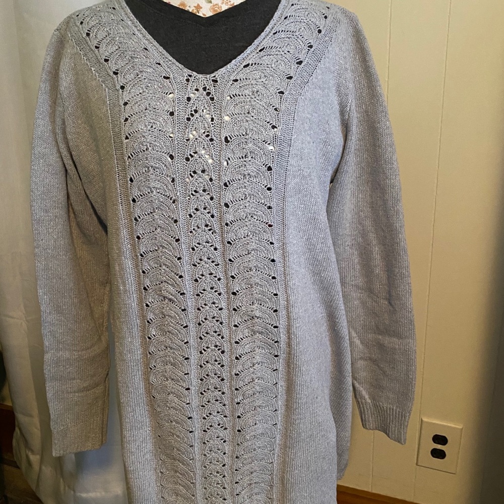 Blue Tunic Oversized Pullover Sweater 2XL